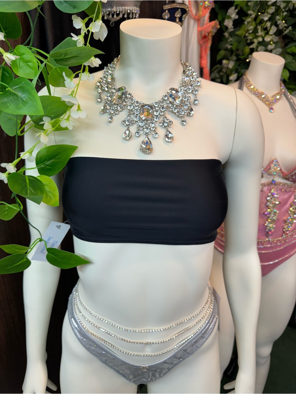 Strapless Black Bandeau Crop Top - Women's Tube Top